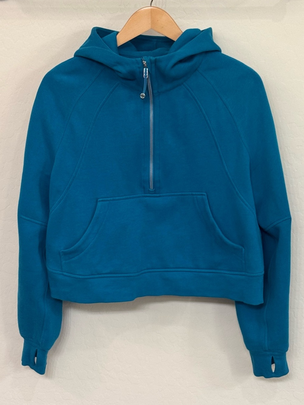 lululemon Scuba Oversized Half-Zip Hoodie Teal Blue Size M/L Like New